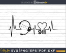 911 Dispatcher Heartbeat Headset svg pdf png cutting files