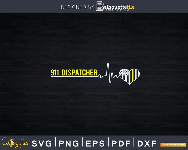 911 Dispatcher Heartbeat Svg T-shirt Designs