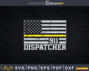 911 Dispatcher Thin Gold Line Flag Svg T-shirt Design