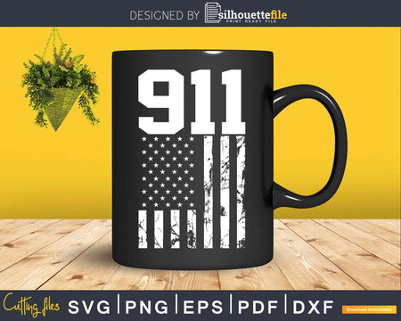 911 Dispatching American Flag Svg T-shirt Designs