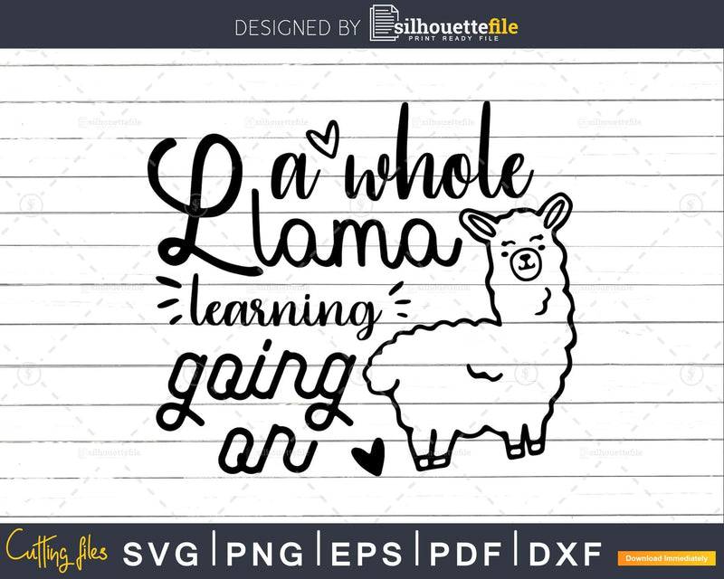 A Whole Llama Learning Going On SVG dxf png eps llama