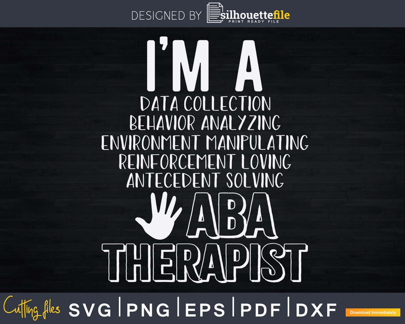 ABA Therapist Data Behavior Analyst Autism Therapy Svg Png