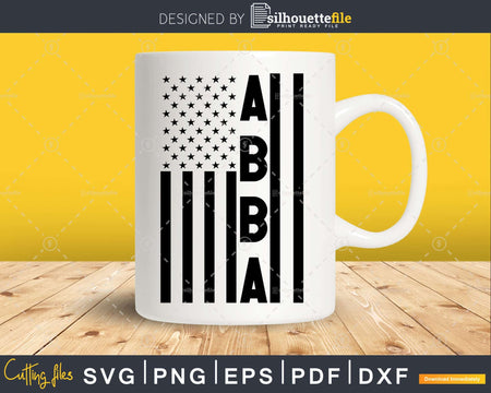 Abba USA Flag 4th Of July Svg Png T-shirt Design