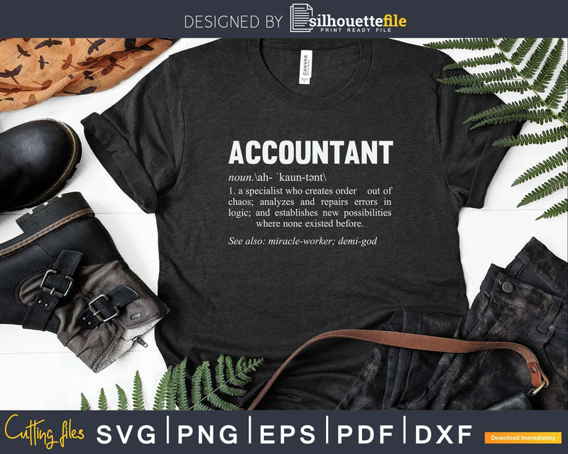 Accountant Definition Funny Bookkeeper Gag Svg Png Cricut