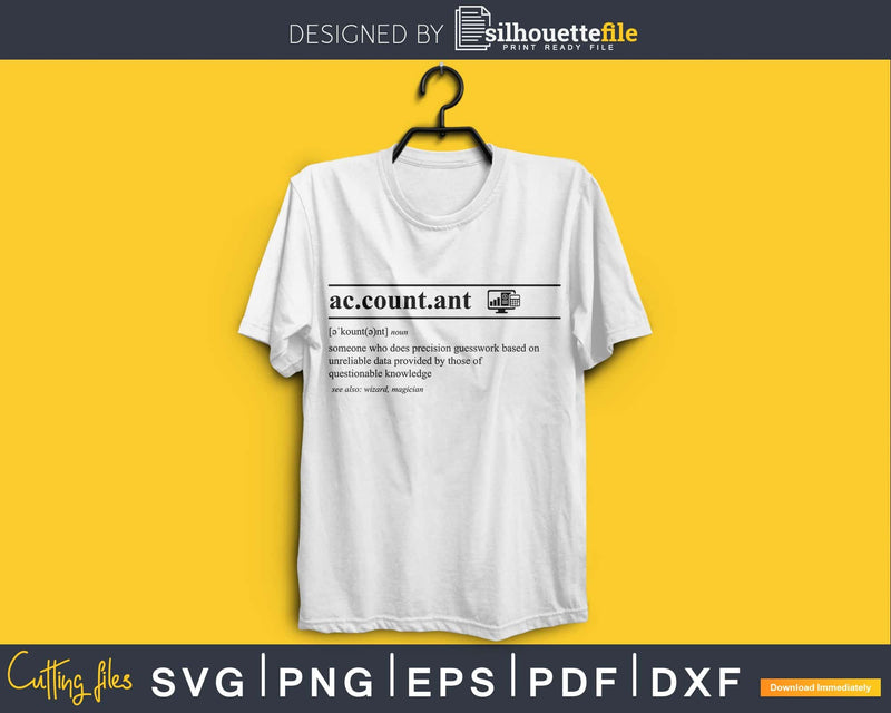 Accountant Definition svg Printable cut files