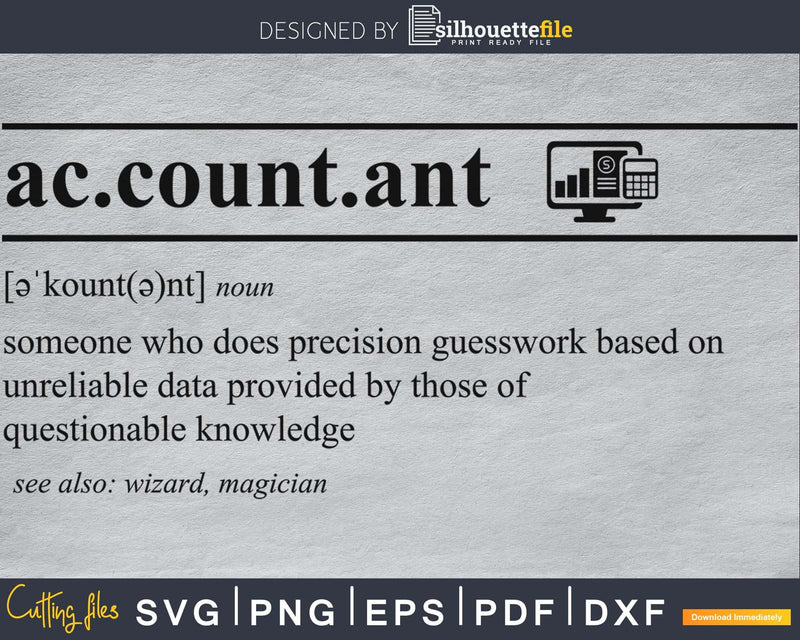 Accountant Definition svg Printable cut files