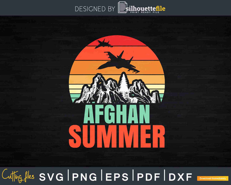 Afghan Summer Warplane War Veteran Svg T-shirt Design