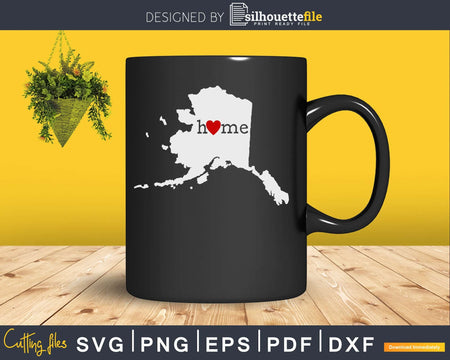 Alaska AK Home Heart Native Map svg cricut cut digital files