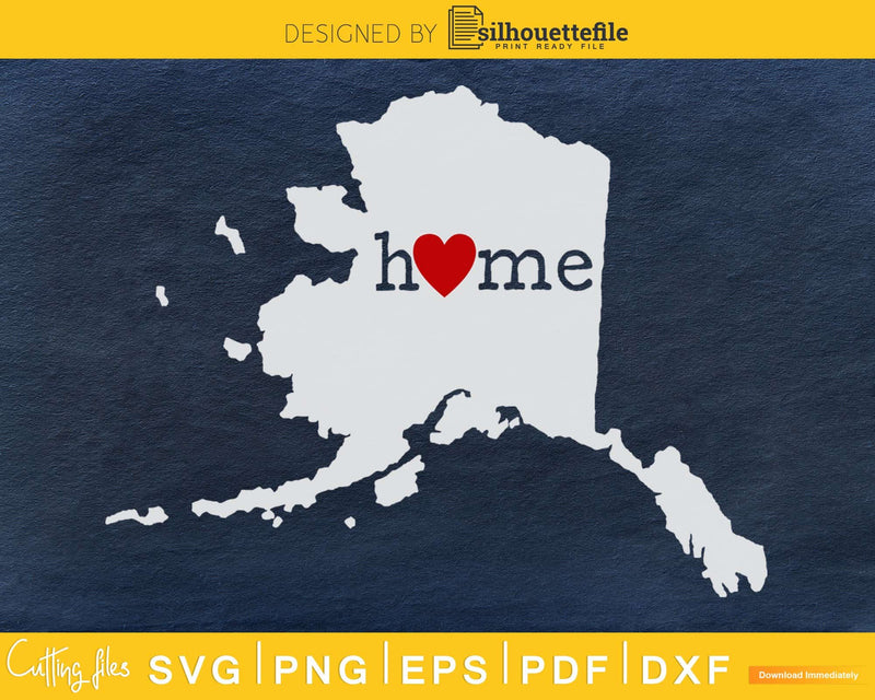 Alaska AK Home Heart Native Map svg cricut cut digital files