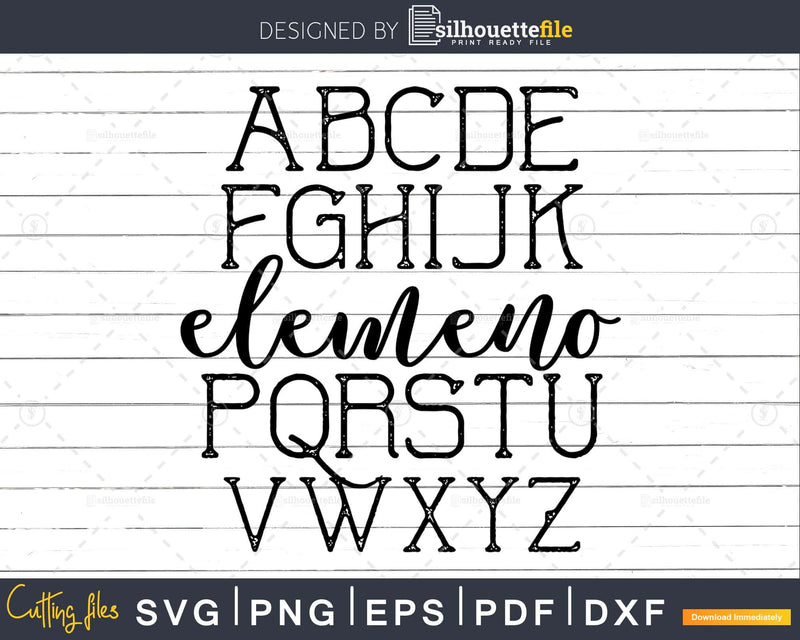 Alphabet Elemeno SVG File Teacher svg school back to