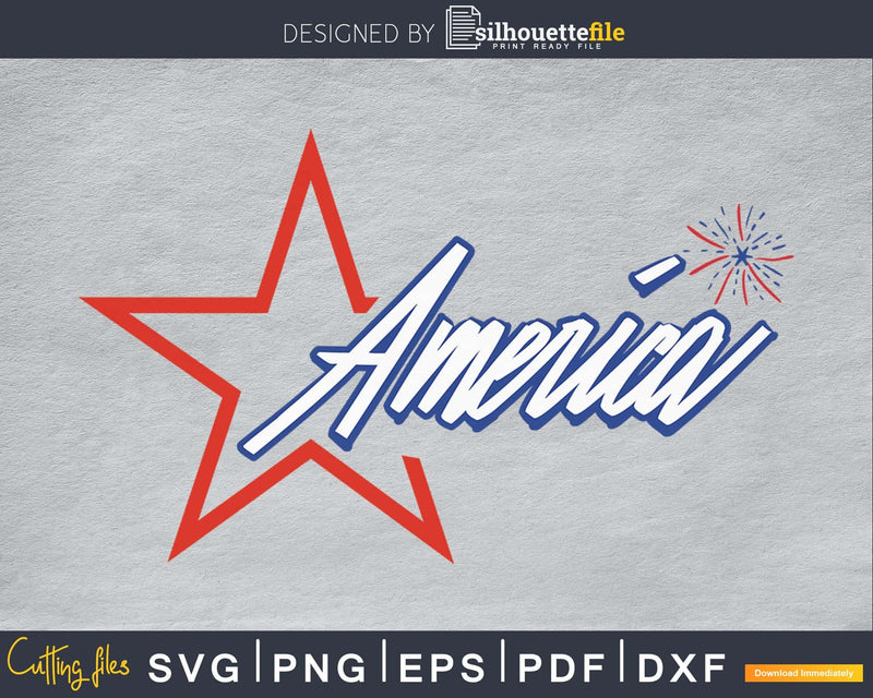 America Fireworks 4th of July Independence Day svg Cricut