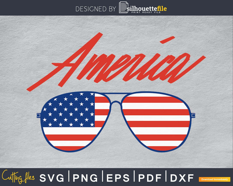 America Sunglasses 4th of July Independence Day svg Cricut