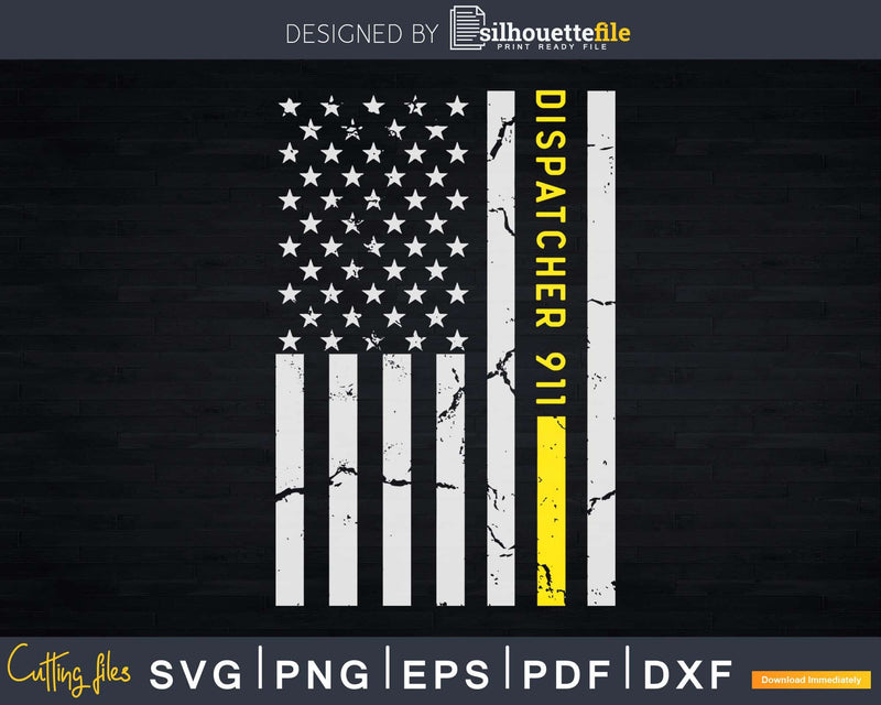 American Flag 911 Dispatcher Svg Dxf Cricut Cut Files