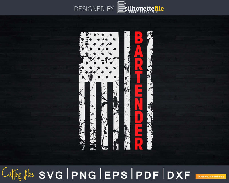 American Flag Bartender Svg Png Dxf Cricut Files