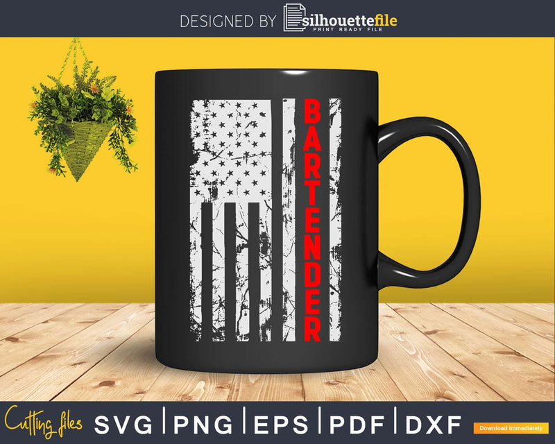 American Flag Bartender Svg Png Dxf Cricut Files