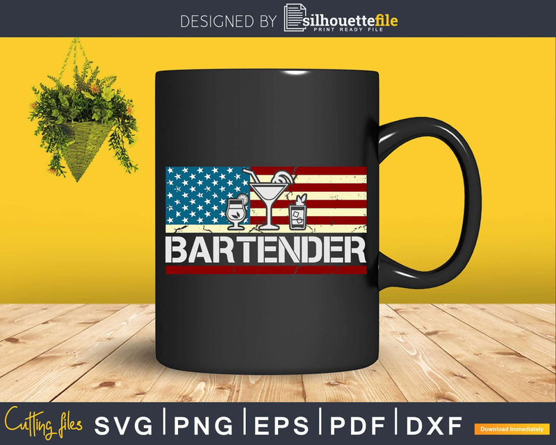 American Flag Bartending Bar Working Bartender Png Dxf Svg