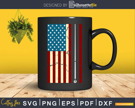 American Flag Billiard Stick Cute Table Game Svg Png