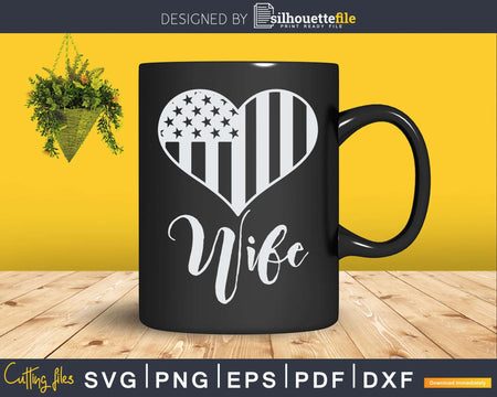 American Flag Corrections Officer Wife Svg Dxf Cut Files