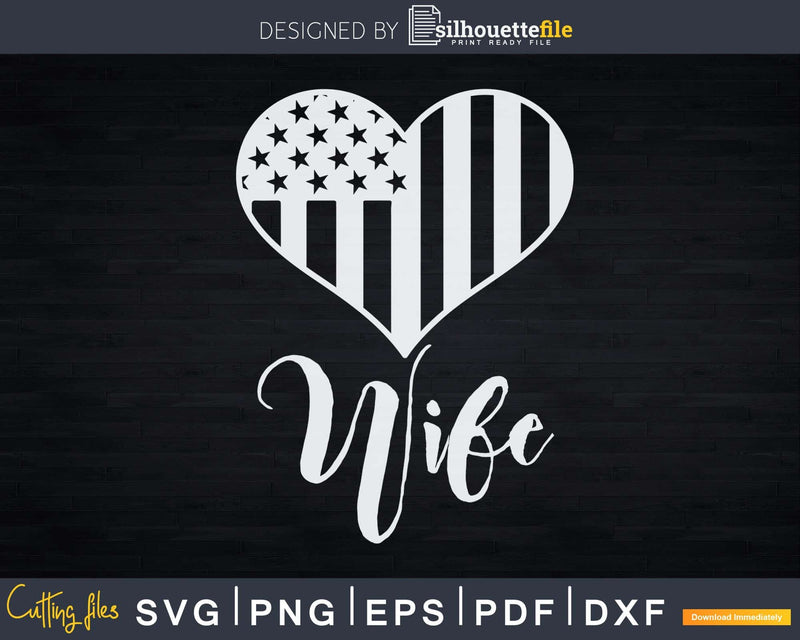 American Flag Corrections Officer Wife Svg Dxf Cut Files