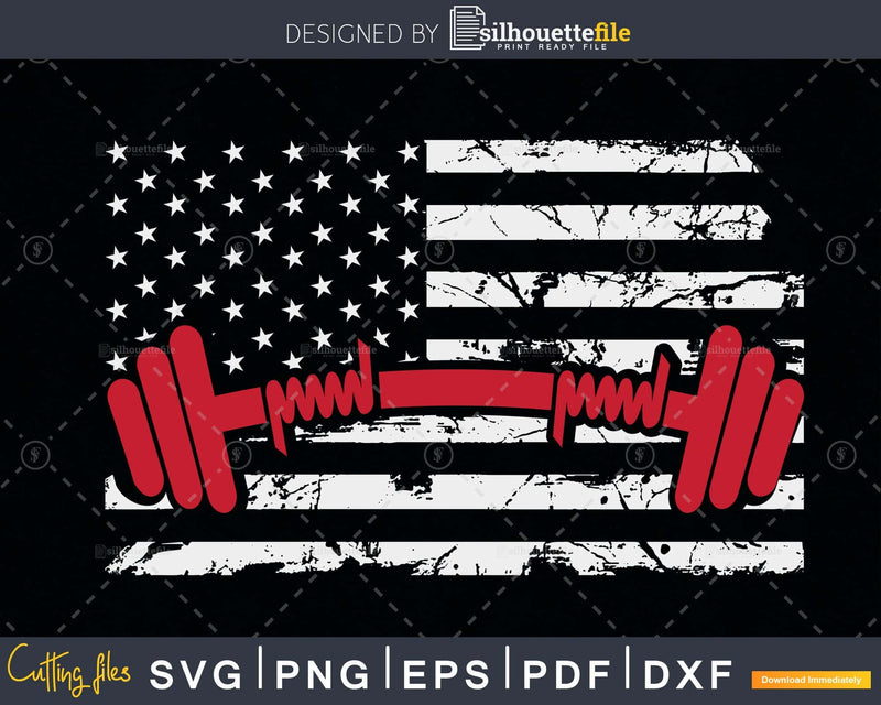 American Flag Gym and Fitness svg png digital printable
