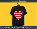 American Flag Heart SVG PNG cricut print-ready file