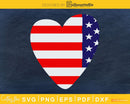 American Flag Heart SVG PNG cricut print-ready file