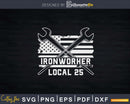 American Flag Ironworker Crossed Spud Wrench Local 25 Svg