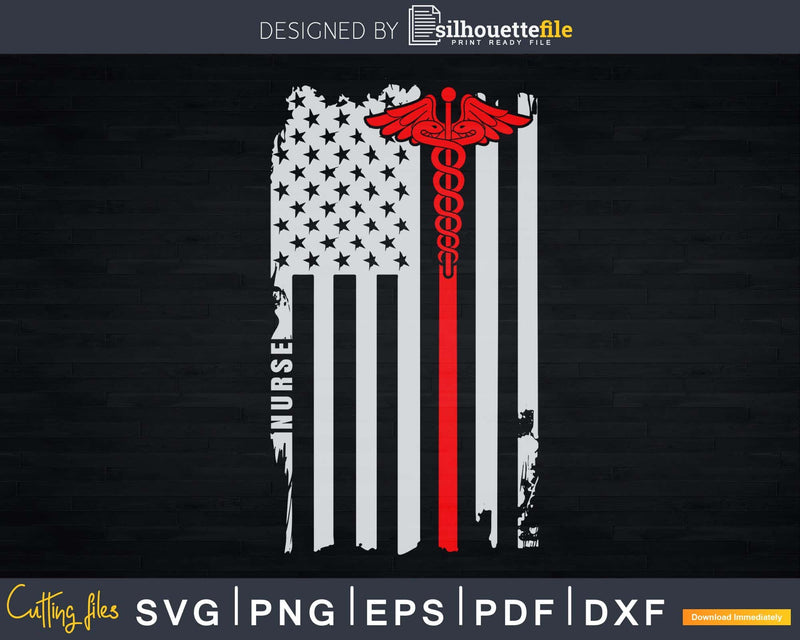 American Flag Nurse Usa Nurses Gift Svg Png Printable Files