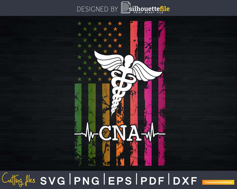 American Flag Tie Dye Cna Costume Nurse Day Nursing Svg Png