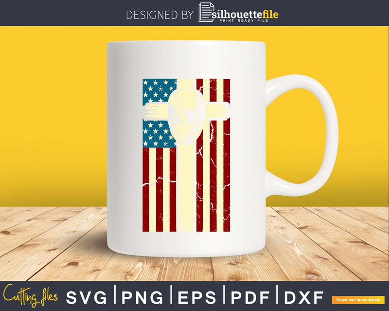 American Flag Usa Cross Welder Craft Cut Svg Png Digital