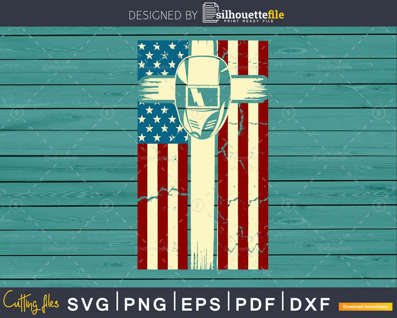 American Flag Usa Cross Welder Craft Cut Svg Png Digital