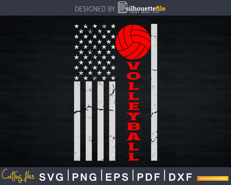 American flag Volleyball svg cricut files for cutting