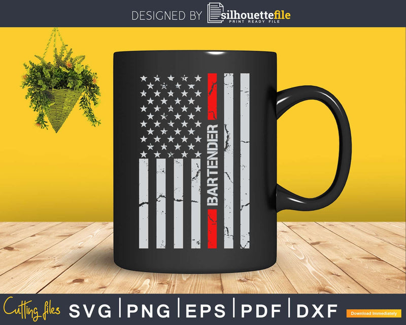 American Flag with Bartender Png Dxf Svg Cut Files For