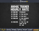 Animal trainer Hourly Rate Funny Svg Png Cricut Files