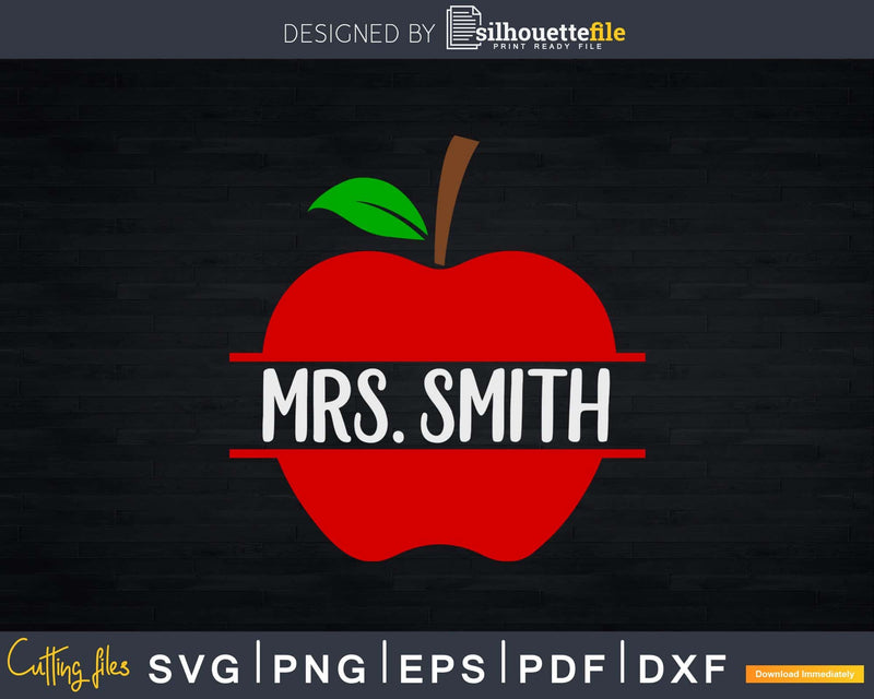 Apple Name Frame Svg Shirt Design Printable Cut File