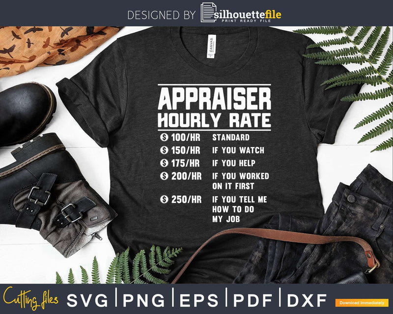 Appraiser Hourly Rate Funny Svg Png Cricut Files