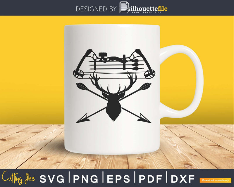 Archery Archer Bow Deer Hunting Hunt silhouette svg file