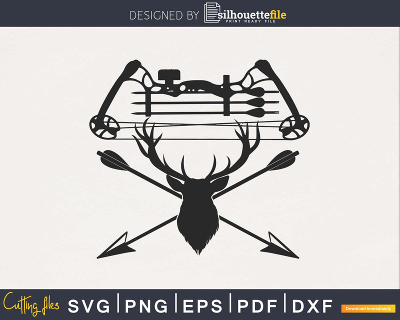 Archery Archer Bow Deer Hunting Hunt silhouette svg file