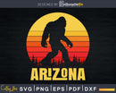 Arizona Bigfoot Vintage Sasquatch & Sun Silhouette Svg