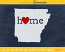 Arkansas AR Home Heart Native Map svg cricut files