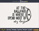 At the Ballpark is Where I Spend Most of My Days softball