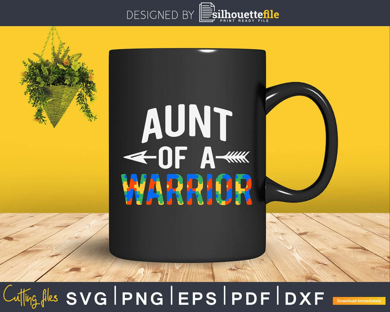 Aunt Of A Warrior Autism Awareness Svg Dxg Png Design Files