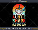 Auntie Shark Doo vintage retro style craft svg png