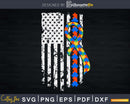 Autism American Flag Puzzle Awareness Svg Dxf Png Files