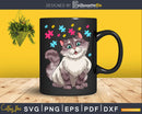 Autism Awareness Cat with color Puzzles Svg Dxf Png Cricut
