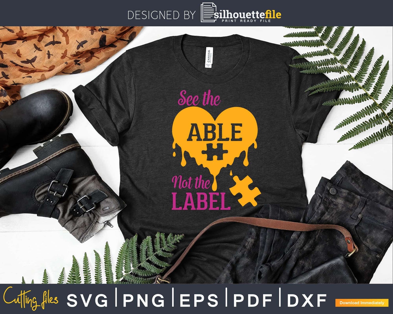 Autism Awareness See The Able Not the Label Svg Png Dxf Cricut Files ...