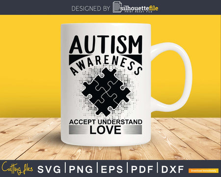 Autism Awareness T-Shirt Design Svg Png Cut Files