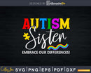 Autism Sister Rainbow svg cricut cutting printable file