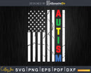 Autism USA Flag Awareness Svg Dxf Png Cricut File