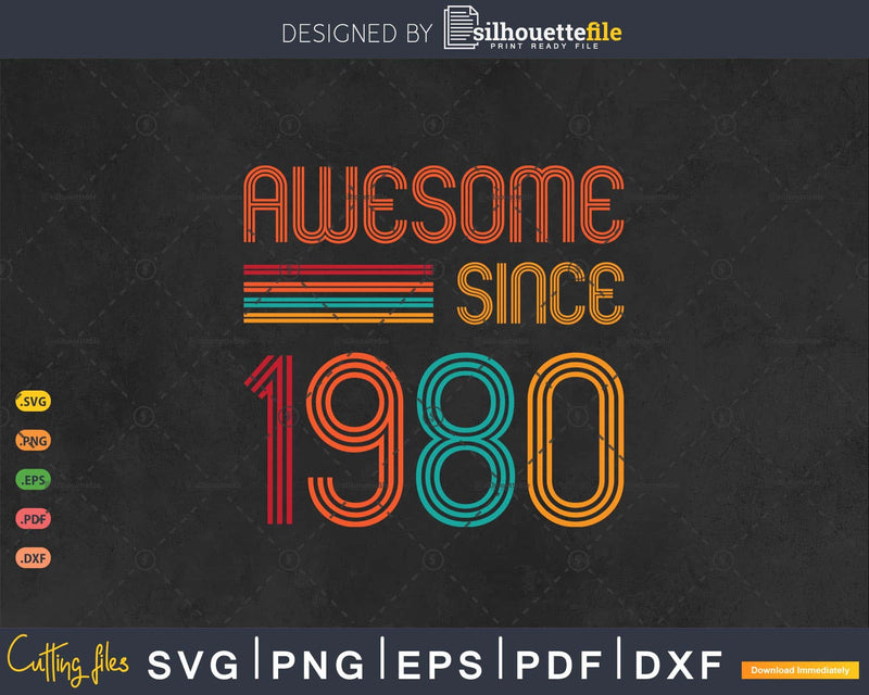 Awesome Since 1980 43rd Birthday Retro